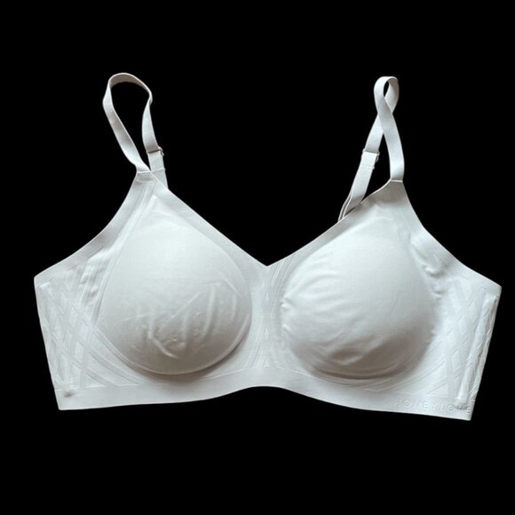 NWOT Honeylove Crossover Bra 38B/C White Adjustable Straps Hook & Eye Closure Co - Picture 1 of 6